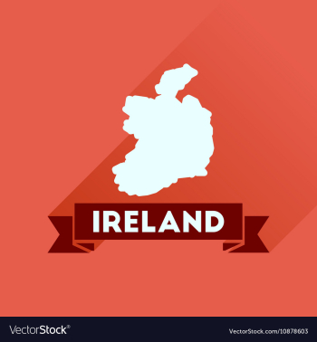 Flat icon with long shadow Ireland map vector image Flat icon with long shadow Ireland map vector image