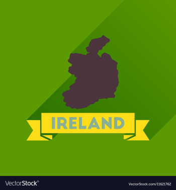 Flat icon with long shadow Ireland map vector image Flat icon with long shadow Ireland map vector image