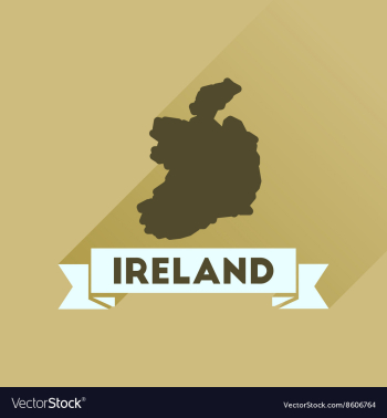 Flat icon with long shadow Ireland map vector image Flat icon with long shadow Ireland map vector image