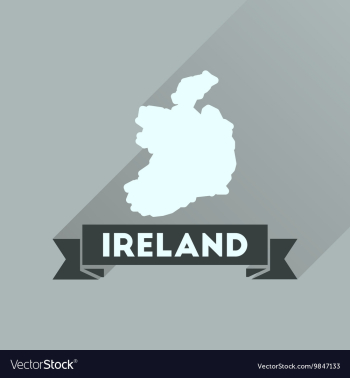 Flat icon with long shadow Ireland map vector image Flat icon with long shadow Ireland map vector image