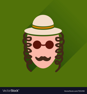 Flat icon with long shadow Jewish man vector image Flat icon with long shadow Jewish man vector image