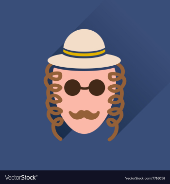 Flat icon with long shadow Jewish man vector image Flat icon with long shadow Jewish man vector image