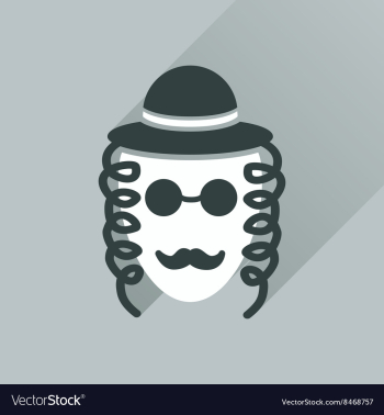 Flat icon with long shadow Jewish man vector image Flat icon with long shadow Jewish man vector image