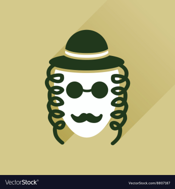 Flat icon with long shadow Jewish man vector image Flat icon with long shadow Jewish man vector image