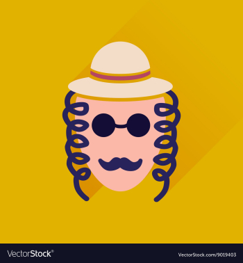 Flat icon with long shadow Jewish man vector image Flat icon with long shadow Jewish man vector image