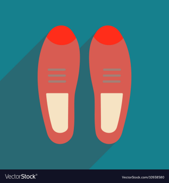 Flat icon with long shadow men shoes vector image Flat icon with long shadow men shoes vector image