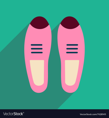 Flat icon with long shadow men shoes vector image Flat icon with long shadow men shoes vector image