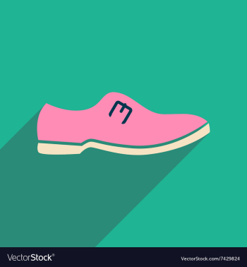 Flat icon with long shadow men shoes vector image Flat icon with long shadow men shoes vector image