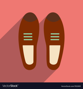 Flat icon with long shadow men shoes vector image Flat icon with long shadow men shoes vector image