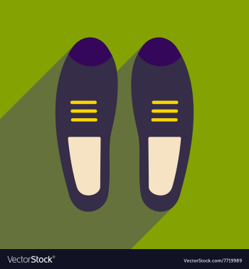 Flat icon with long shadow men shoes vector image Flat icon with long shadow men shoes vector image