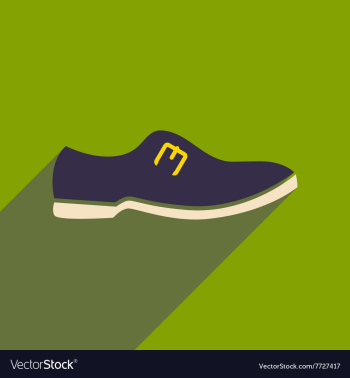 Flat icon with long shadow men shoes vector image Flat icon with long shadow men shoes vector image