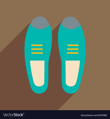 Flat icon with long shadow men shoes vector image Flat icon with long shadow men shoes vector image