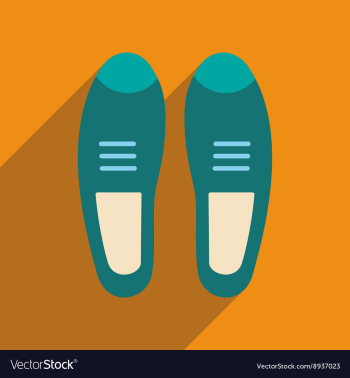 Flat icon with long shadow men shoes vector image Flat icon with long shadow men shoes vector image