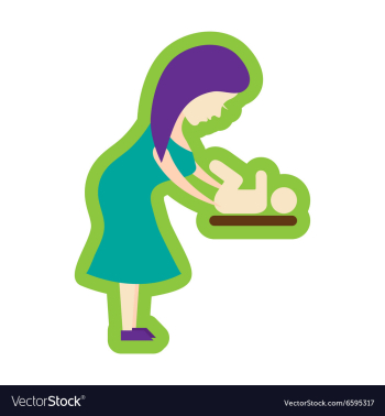 Flat icon with long shadow mother and child vector image Flat icon with long shadow mother and child vector image