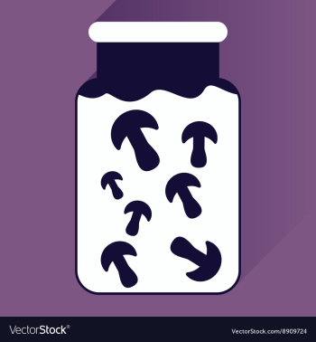 Flat icon with long shadow pickled mushrooms vector image Flat icon with long shadow pickled mushrooms vector image