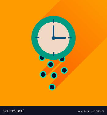 Flat icon with long shadow time is money vector image Flat icon with long shadow time is money vector image