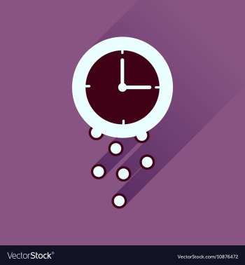Flat icon with long shadow time is money vector image Flat icon with long shadow time is money vector image