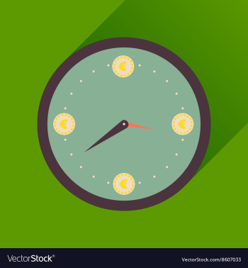 Flat icon with long shadow time is money vector image Flat icon with long shadow time is money vector image