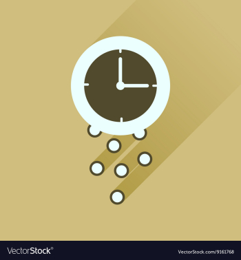 Flat icon with long shadow time is money vector image Flat icon with long shadow time is money vector image