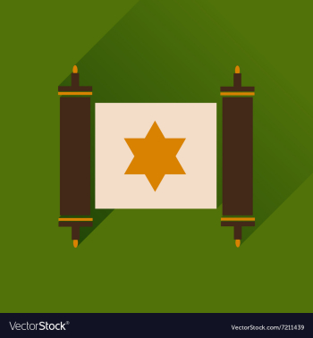 Flat icon with long shadow Torah scroll vector image Flat icon with long shadow Torah scroll vector image