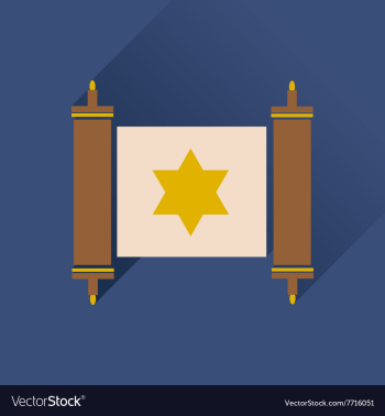 Flat icon with long shadow Torah scroll vector image Flat icon with long shadow Torah scroll vector image