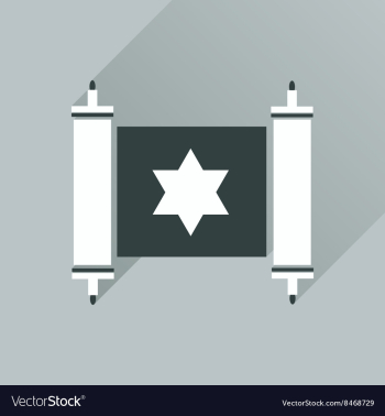 Flat icon with long shadow Torah scroll vector image Flat icon with long shadow Torah scroll vector image