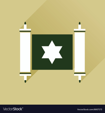 Flat icon with long shadow Torah scroll vector image Flat icon with long shadow Torah scroll vector image