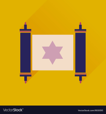 Flat icon with long shadow Torah scroll vector image Flat icon with long shadow Torah scroll vector image