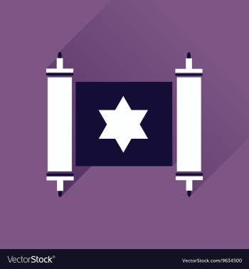 Flat icon with long shadow Torah scroll vector image Flat icon with long shadow Torah scroll vector image