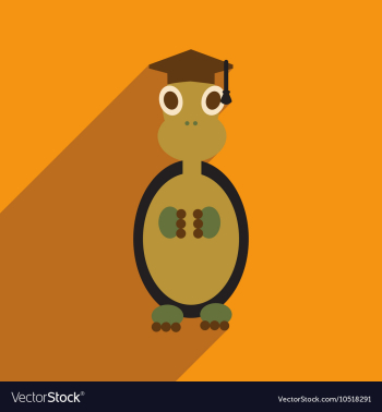 Flat icon with long shadow turtle cartoon vector image Flat icon with long shadow turtle cartoon vector image