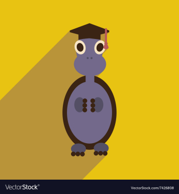 Flat icon with long shadow turtle cartoon vector image Flat icon with long shadow turtle cartoon vector image
