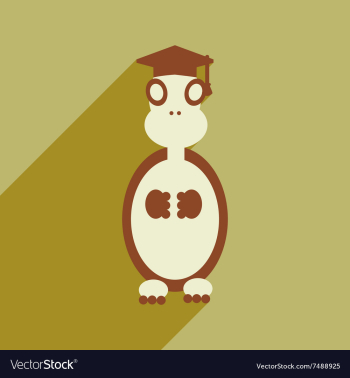 Flat icon with long shadow turtle cartoon vector image Flat icon with long shadow turtle cartoon vector image