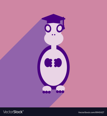 Flat icon with long shadow turtle cartoon vector image Flat icon with long shadow turtle cartoon vector image