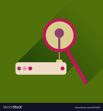 Flat icon with long shadow Wi fi modem vector image