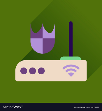 Flat icon with long shadow Wi fi modem vector image