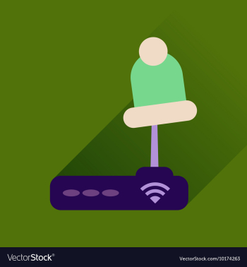 Flat icon with long shadow Wi fi modem vector image