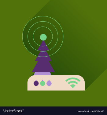 Flat icon with long shadow Wi fi modem vector image