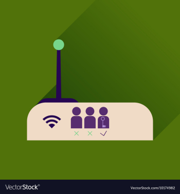 Flat icon with long shadow Wi fi modem vector image