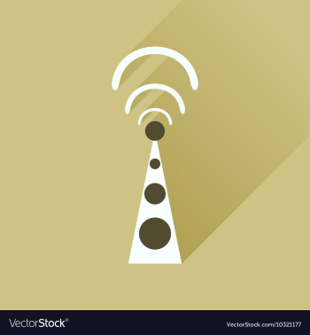 Flat icon with long shadow Wi fi modem vector image