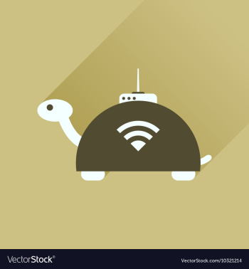 Flat icon with long shadow Wi fi modem vector image