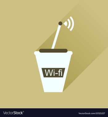 Flat icon with long shadow Wi fi modem vector image