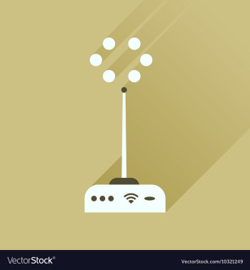 Flat icon with long shadow Wi fi modem vector image