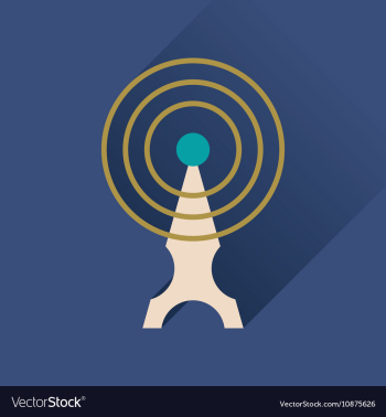 Flat icon with long shadow Wi fi modem vector image