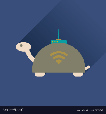 Flat icon with long shadow Wi fi modem vector image