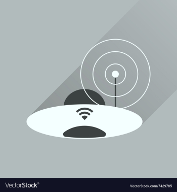 Flat icon with long shadow Wi fi modem vector image