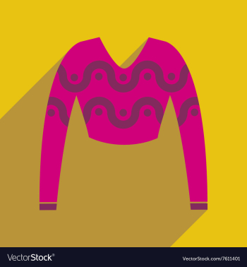 Flat icon with long shadow Women sweater vector image Flat icon with long shadow Women sweater vector image