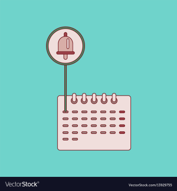 Flat icon with thin lines school calendar vector image Flat icon with thin lines school calendar vector image