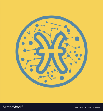 Flat icon zodiac sign pisces vector image Flat icon zodiac sign pisces vector image