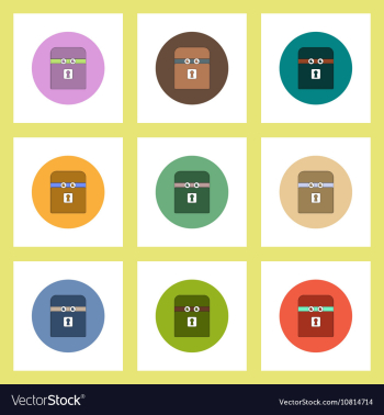 Flat icons Halloween set of box with eyes concept vector image Flat icons Halloween set of box with eyes concept vector image