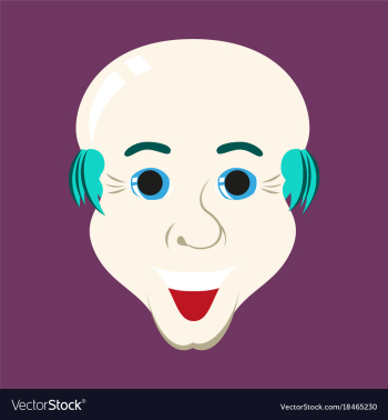 Flat icons on theme funny bald-headed man vector image Flat icons on theme funny bald-headed man vector image